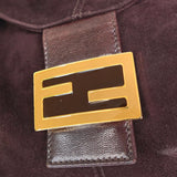 フェンディ マンマバケット スエード / レザー ワンショルダーバッグ ブラウン