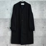 サンローラン パリ マオカラー ロングコート ブラック