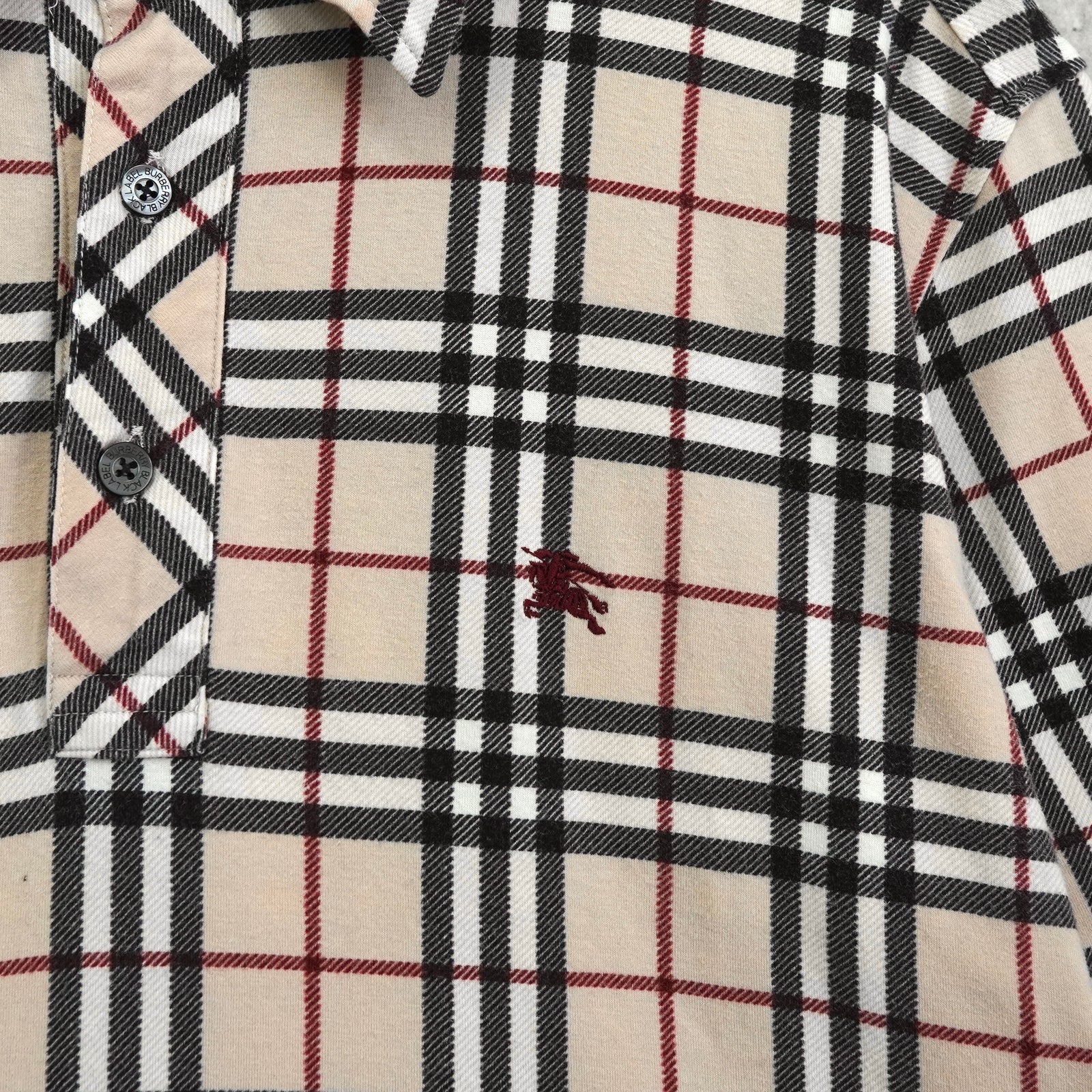 BURBERRY BLACK LABEL ノバチェック 刺繍ホースロゴ半袖シャツ BURBERRY BLACK LABEL - バーバリー ブラックレーベル ノバ
