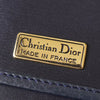Christian Dior CD logo gold hardware leather shoulder bag navy