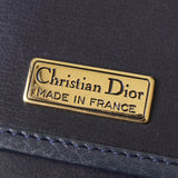 Christian Dior CD logo gold hardware leather shoulder bag navy