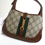 グッチ ジャッキー 1961 GGスプリーム / レザー 2way ミニ ハンドバッグ ショルダーバッグ ブラウン - NEWSED