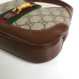 グッチ ジャッキー 1961 GGスプリーム / レザー 2way ミニ ハンドバッグ ショルダーバッグ ブラウン - NEWSED