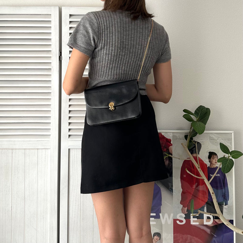 Chain Leather Shoulder Bag｜Made in France