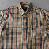 1970〜1980s Logo Embroidery Check Shirt - NEWSED