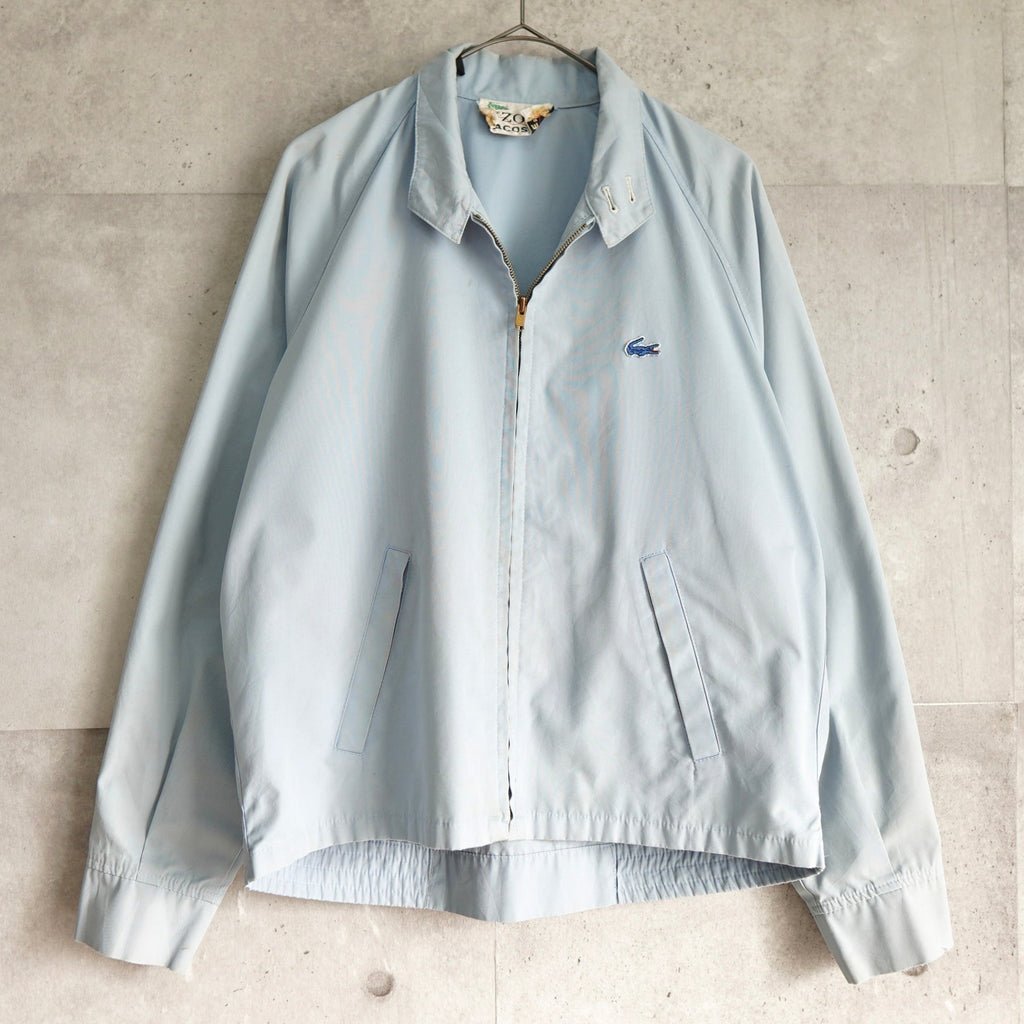 アイゾッド ラコステ 1970's ヴィンテージ 糸巻きタグ ブルゾン ドリズラージャケット ロゴパッチ パステルブルー