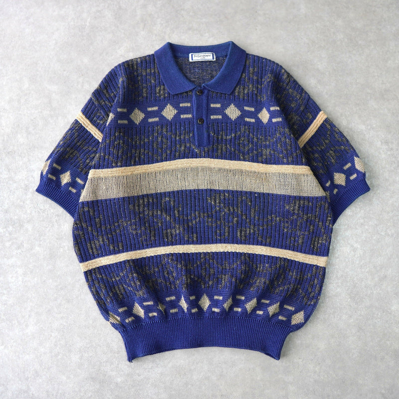 1970's Short Sleeve Polo Sweater - NEWSED