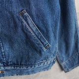 1980's - 1990's Corduroy Collar Box Denim Jacket - NEWSED