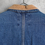1980's - 1990's Corduroy Collar Box Denim Jacket - NEWSED