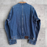 1980's - 1990's Corduroy Collar Box Denim Jacket - NEWSED