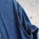 1980's - 1990's Corduroy Collar Box Denim Jacket - NEWSED