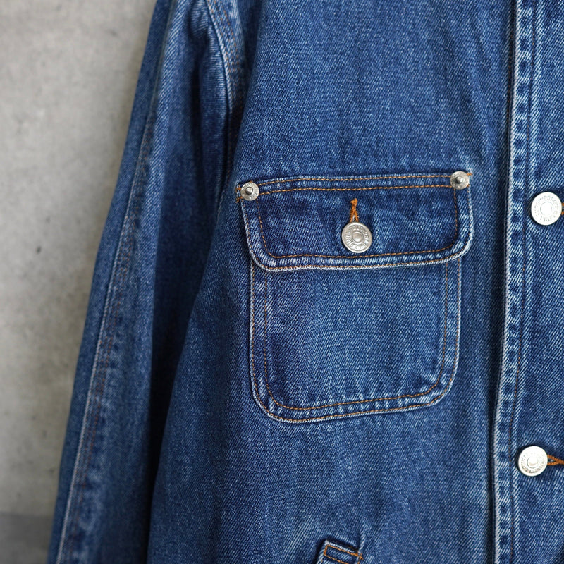 1980's - 1990's Corduroy Collar Box Denim Jacket - NEWSED