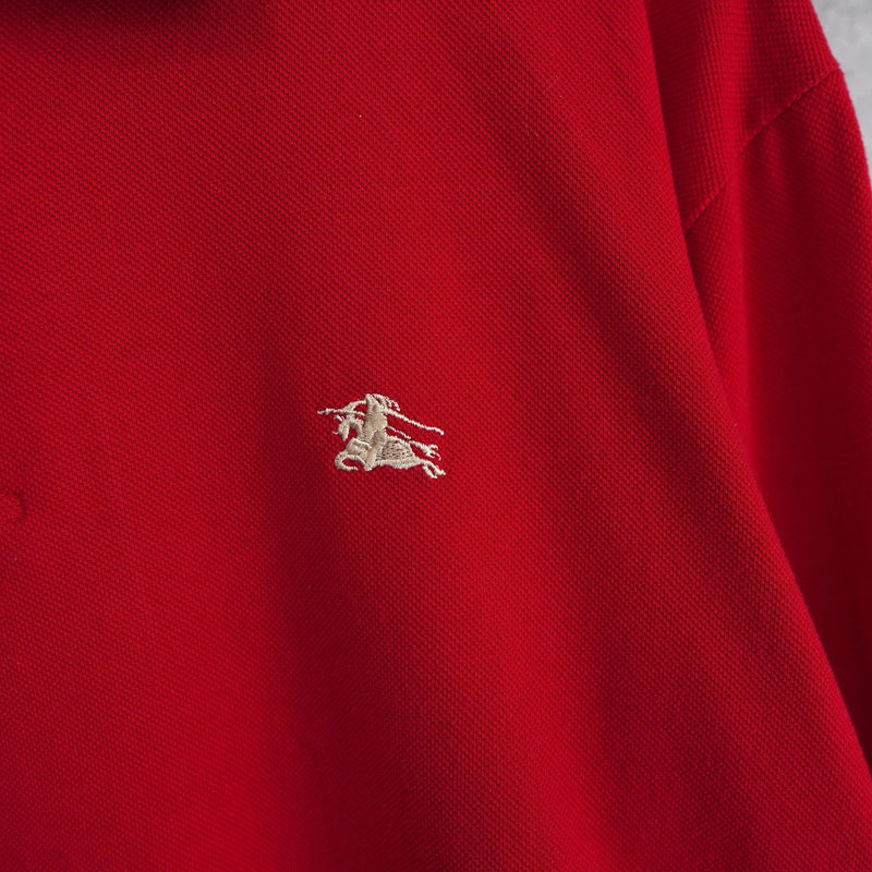 1980's - 1990's Logo Embroidery Long Sleeve Polo Shirt - NEWSED