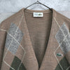 1980's Argyle Pattern Logo Patch Cardigan