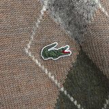 1980's Argyle Pattern Logo Patch Cardigan - NEWSED