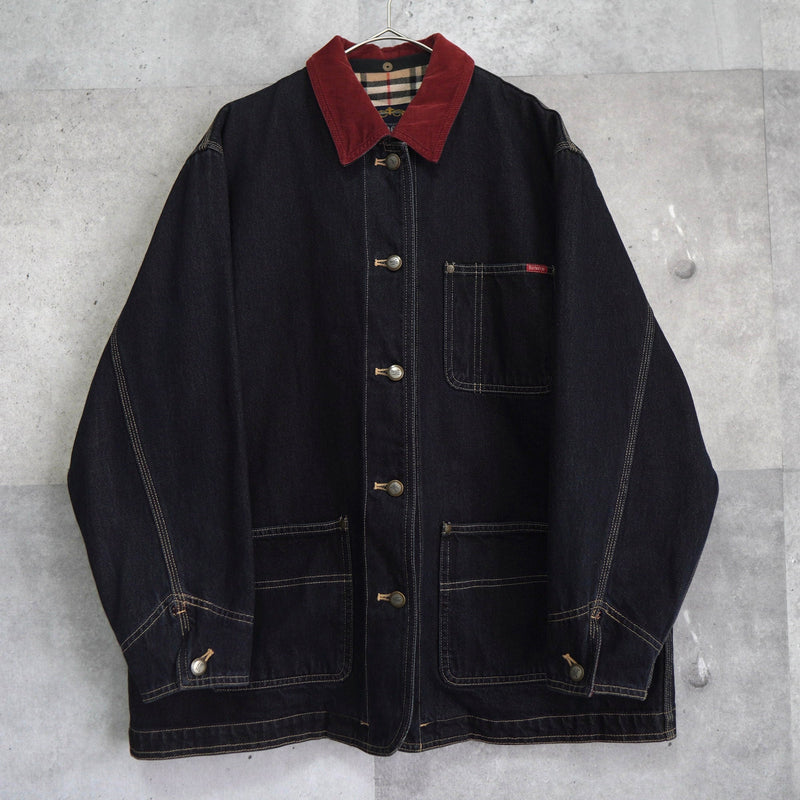 1980's Corduroy Collar Denim Jacket - NEWSED