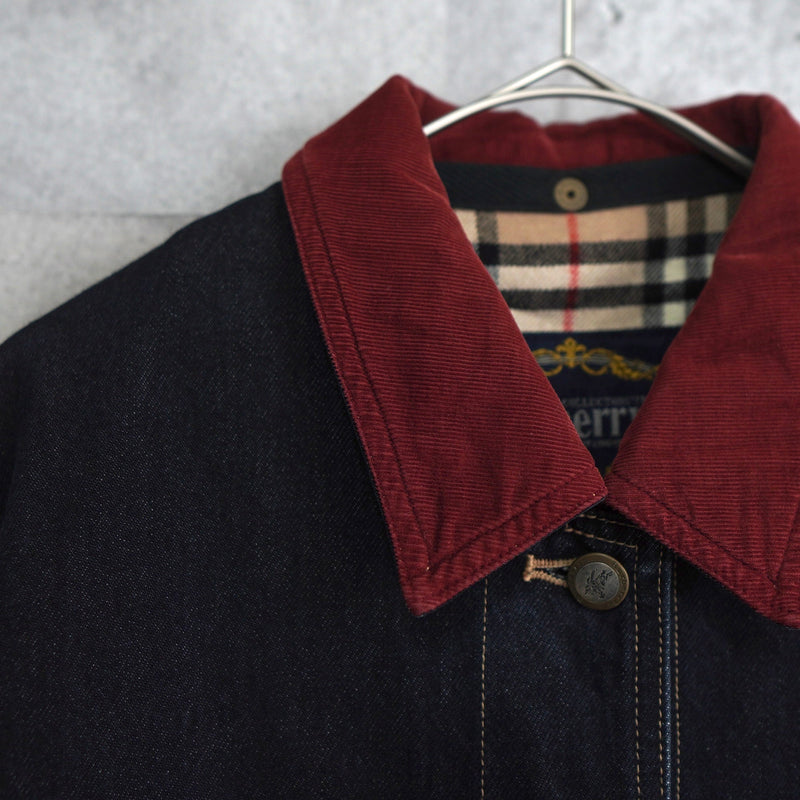 1980's Corduroy Collar Denim Jacket - NEWSED