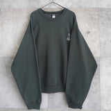 1980's One Point Shadow Man Logo Embroidery Sweatshirt - NEWSED