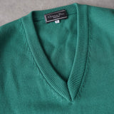 1980's〜1990's Logo Embroidery V - neck Sweater - NEWSED