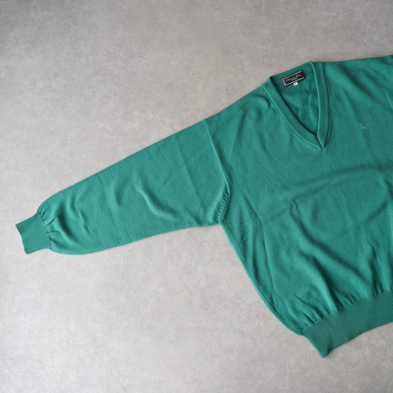 1980's〜1990's Logo Embroidery V - neck Sweater - NEWSED