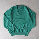 1980's〜1990's Logo Embroidery V - neck Sweater - NEWSED