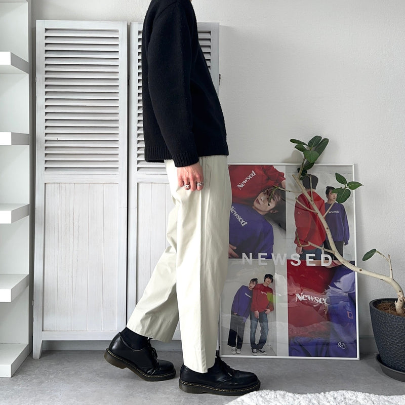 1980's〜1990's Two - tuck Cotton Trousers - NEWSED
