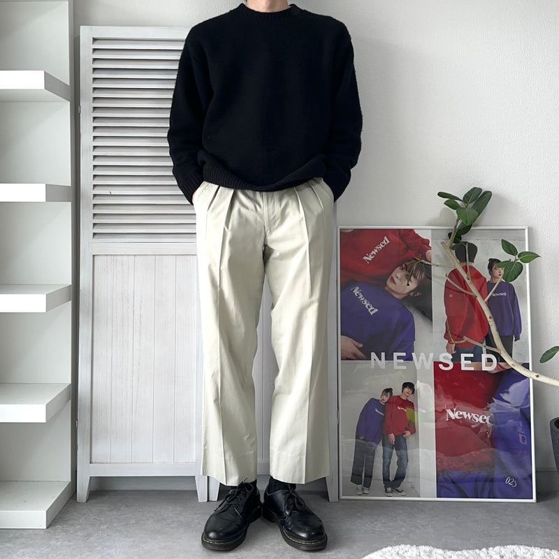 1980's〜1990's Two - tuck Cotton Trousers - NEWSED