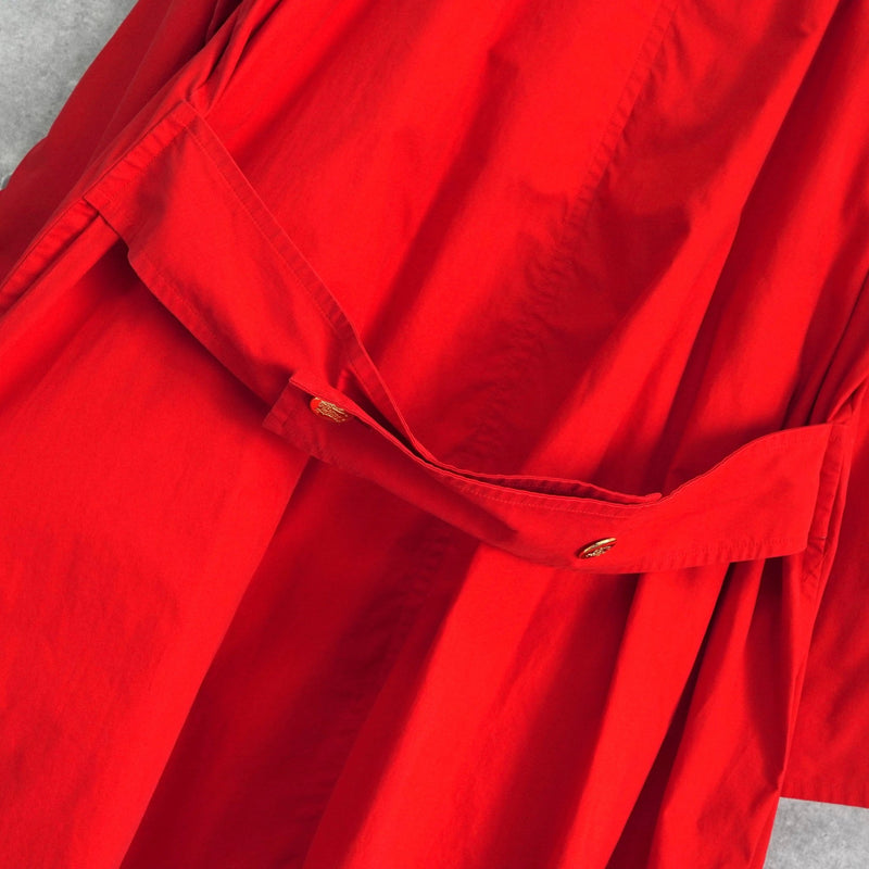 バーバリー 1990's ヴィンテージ ホースロゴ 金ボタン ステンカラーコート レッド - NEWSED