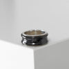 Tiffany 1990's Narrow 1837 Silver 925 Titanium Black Ring Size 10