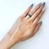 Tiffany 1990's Narrow 1837 Silver 925 Titanium Black Ring Size 10
