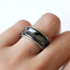 Tiffany 1990's Narrow 1837 Silver 925 Titanium Black Ring Size 10