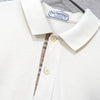 Burberry 1990's Vintage Logo Embroidered Long Sleeve Polo Shirt, Ivory