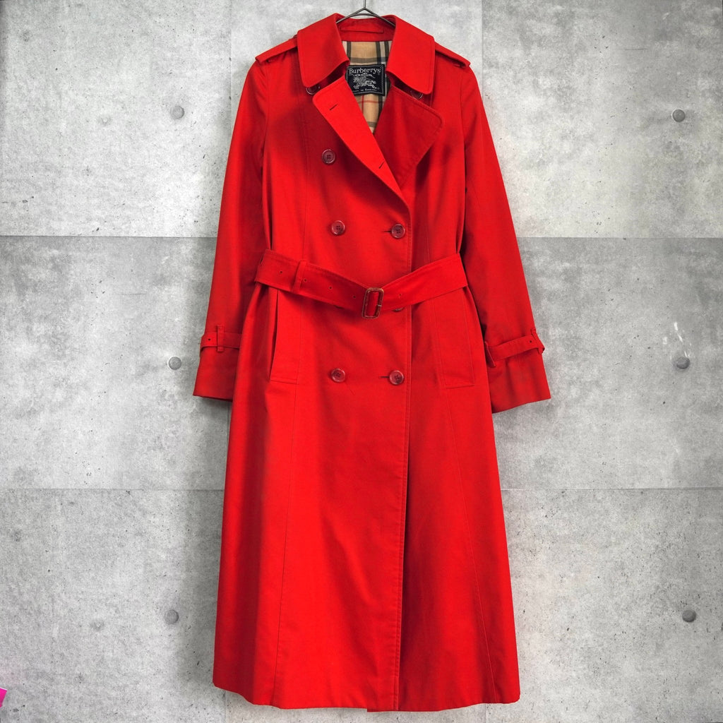 バーバリー 1990's ヴィンテージ ノバチェック裏地 トレンチコート レッド