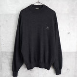 バーバリー 1990's ヴィンテージ モックネック ニット ホースロゴ 刺繍 グレー - NEWSED