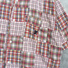 Vintage Stüssy 1990s Check Embroidered Patchwork Short Sleeve Shirt in Red