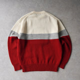 チャップス ラルフローレン 1990's ヴィンテージ サークル ロゴ ニット レッド/アイボリー/グレー - NEWSED