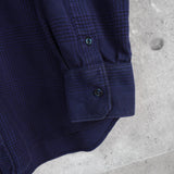 イヴ サンローラン 1990's ヴィンテージ 千鳥格子柄 ハウンドトゥース ネルシャツ 長袖シャツ ネイビー - NEWSED