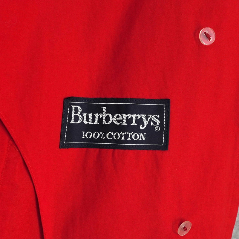 バーバリー 1990's ヴィンテージ ホースロゴ 金ボタン ステンカラーコート レッド - NEWSED