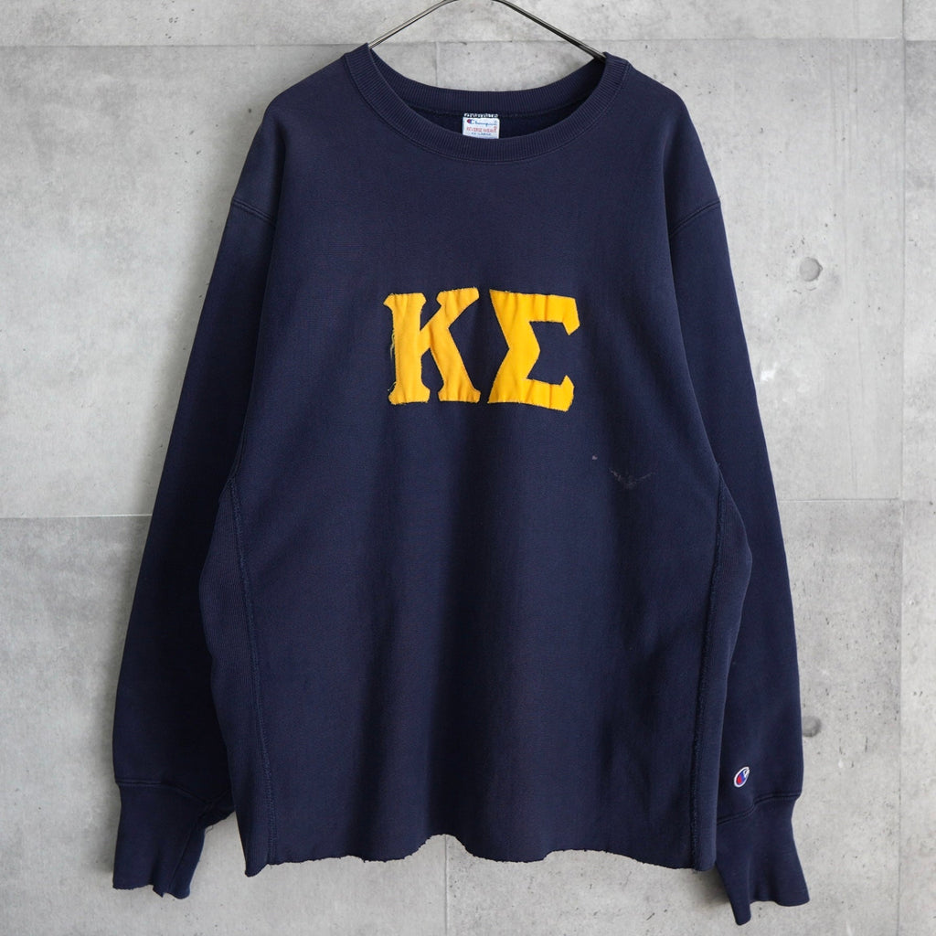Champion 1990 年代复古反向编织运动衫 海军蓝
