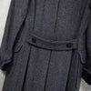 Yves Saint Laurent 1990s Vintage Silk Blend Herringbone Double Chesterfield Coat Long Coat Women's Grey