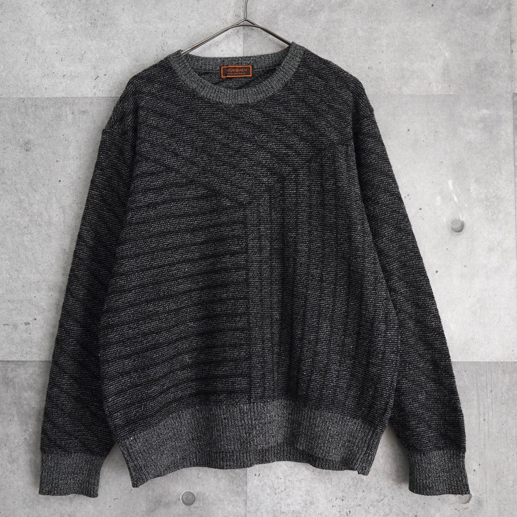 イヴ サンローラン 1990's ヴィンテージ 総柄 ニット グレー