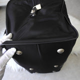 プラダ 1990's ヴィンテージ ポコノ テスート ナイロン サフィアーノレザー ボストンバッグ トライアングルロゴ ブラック - NEWSED