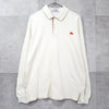 Burberry 1990's Vintage Logo Embroidered Long Sleeve Polo Shirt, Ivory
