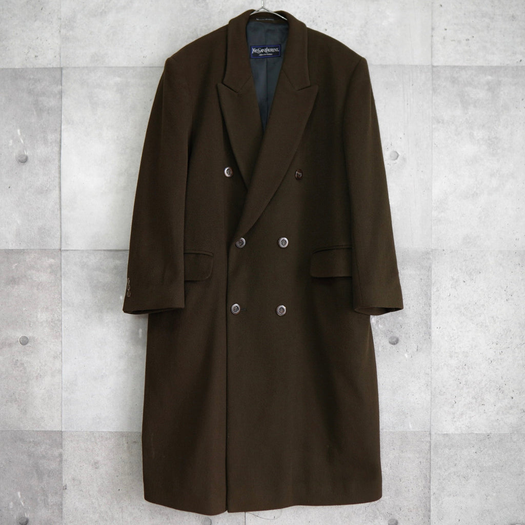 Yves Saint Laurent ウールコート ブラウン