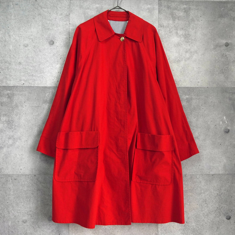 バーバリー 1990's ヴィンテージ ホースロゴ 金ボタン ステンカラーコート レッド - NEWSED
