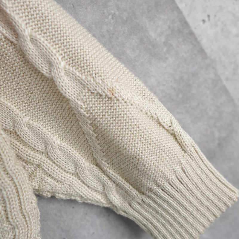 1990's Big Logo Embroidery Cable Sweater - NEWSED