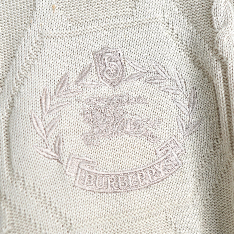 1990's Big Logo Embroidery Cable Sweater - NEWSED