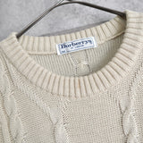 1990's Big Logo Embroidery Cable Sweater - NEWSED