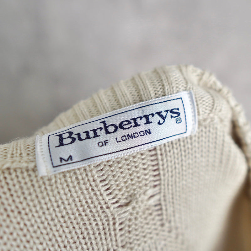 1990's Big Logo Embroidery Cable Sweater - NEWSED