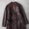 1990's Bordeaux Leather Trench Coat